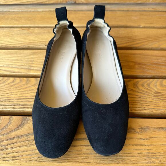 Everlane The Day Heel Womens 7 Black Suede Italian Leather Slip On Classic Work - Picture 3 of 11